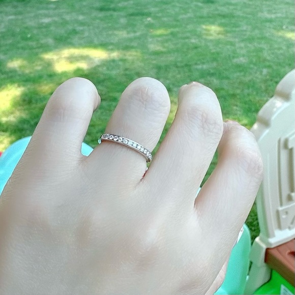 Tiffany & Co. Jewelry - 🌞SOLD🌞$3000++ Tiffany & Co. Platinum Channel Set Diamond Half Circle 2mm Band